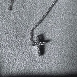 Roberto Coin Timy Treasures White Gold Diamond Cross Pendant